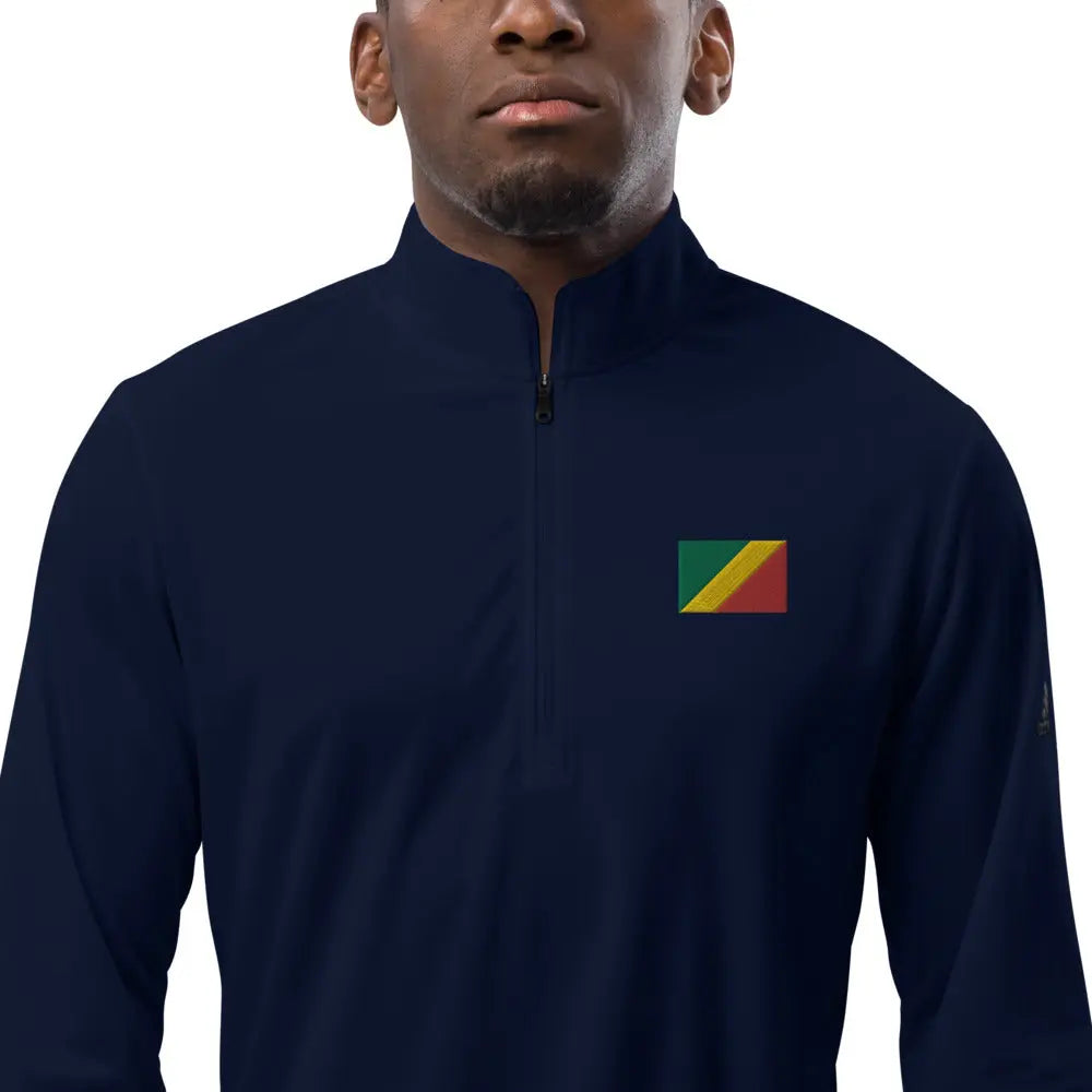 CONGO Foot Congo-Brazzaville Flag Embroidered Logo Quarter-zip Pullover BOSEMBO