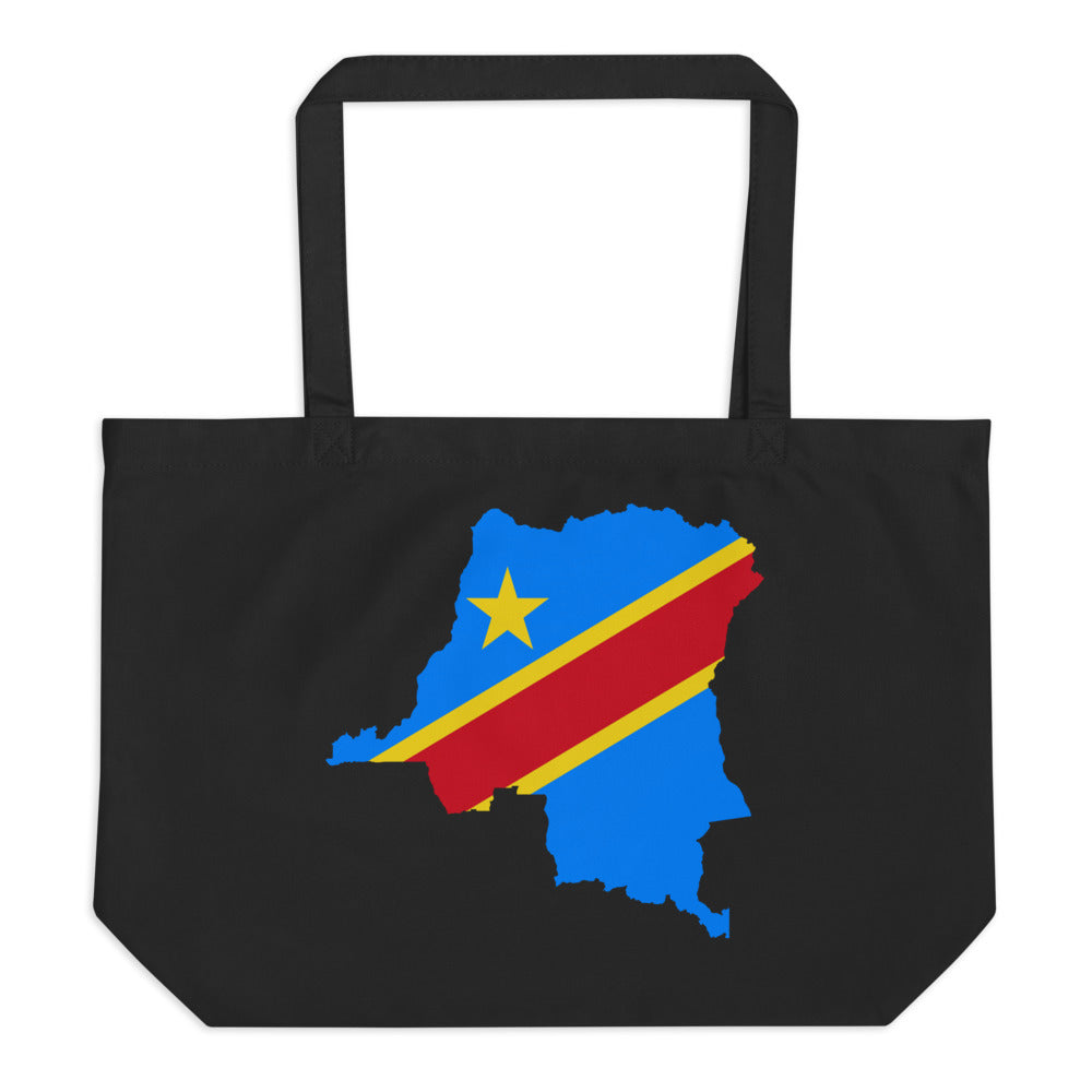 CONGO Flag Large Organic Tote Bag BOSEMBO